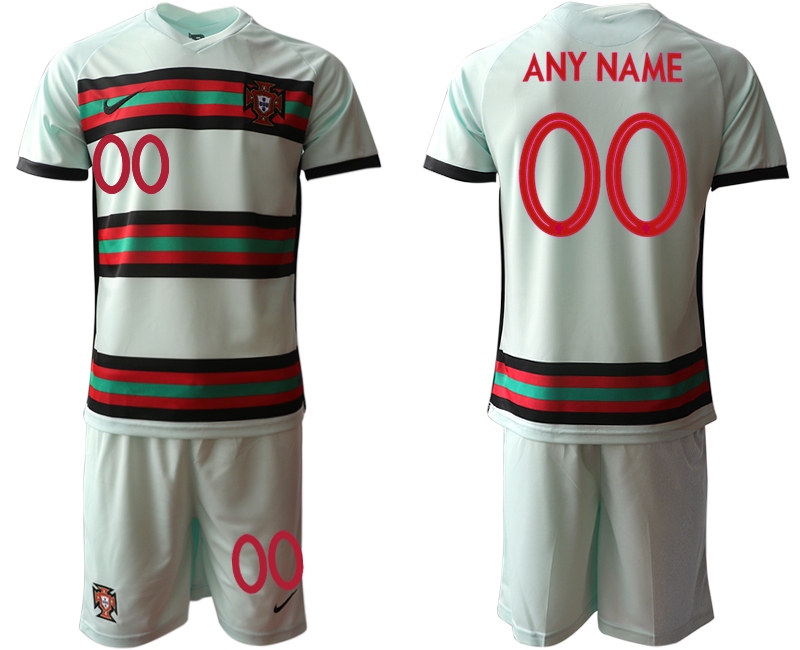 Men 2021 European Cup Portugal away grey customized Soccer Jersey1->customized soccer jersey->Custom Jersey